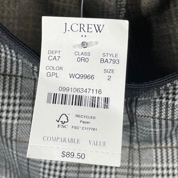 NEW J Crew Pants Womens 2 black plaid Gigi skinny preppy casual classic - Picture 5 of 10